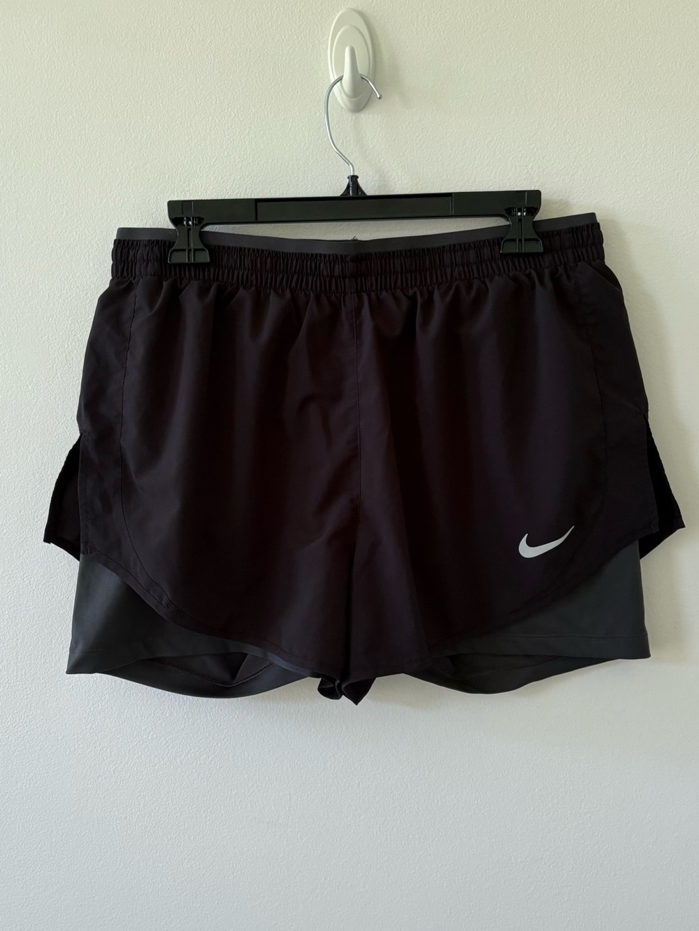 Nike Women’s Black/Gray Dual-Layer Training Shorts